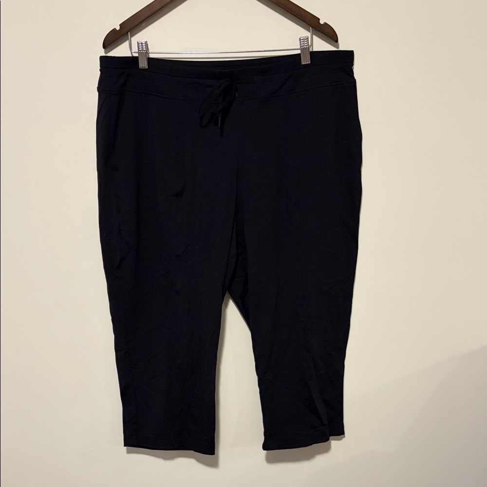 Women's Black Capris with Drawstring Waist